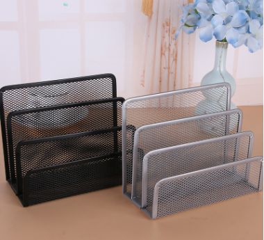 Grid letter lattice creative metal student desktop book storage and finishing book by