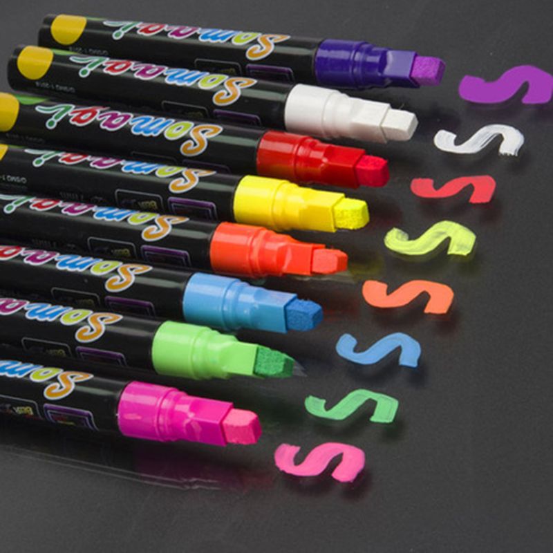 LED fluorescent board special erasable fluorescent note-pen flash color environmental friendly clean liquid chalk board pen thumbnail