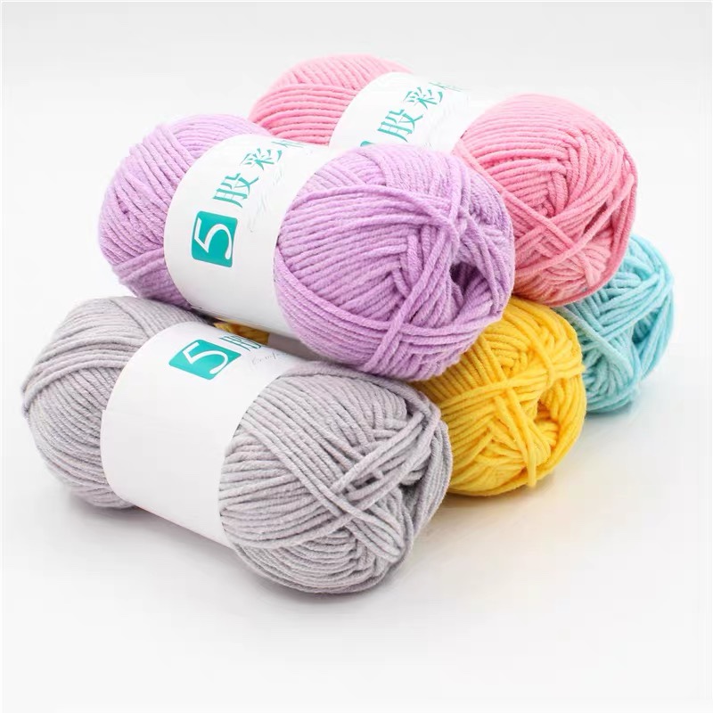 Bao Bao wool 5-strand milk cotton medium-thick wool thread, pure cotton thread, hand-knitted crochet thread, diy scarf thread, free shipping detail image 4