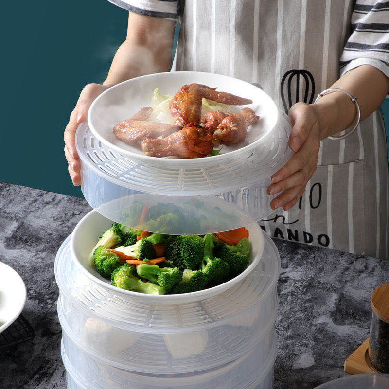 PP material vegetable cover, heat preservation vegetable cover, dust-proof and fly-proof food cover, steamer, draining basket, kitchen tools 99C61A Specification drawing