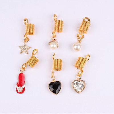 Wig accessories, hair extension rings, hair extension buckles, black dreadlocks, reggae decorative spring buckles Specification image