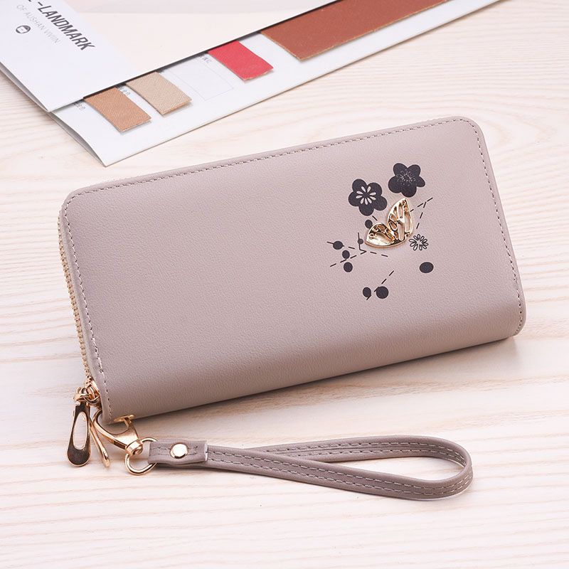 New lady purse appearance fashion butterfly hardware large capacity multi - slot mobile phone long double zipper wallet manufacturer direct sale Specification drawing