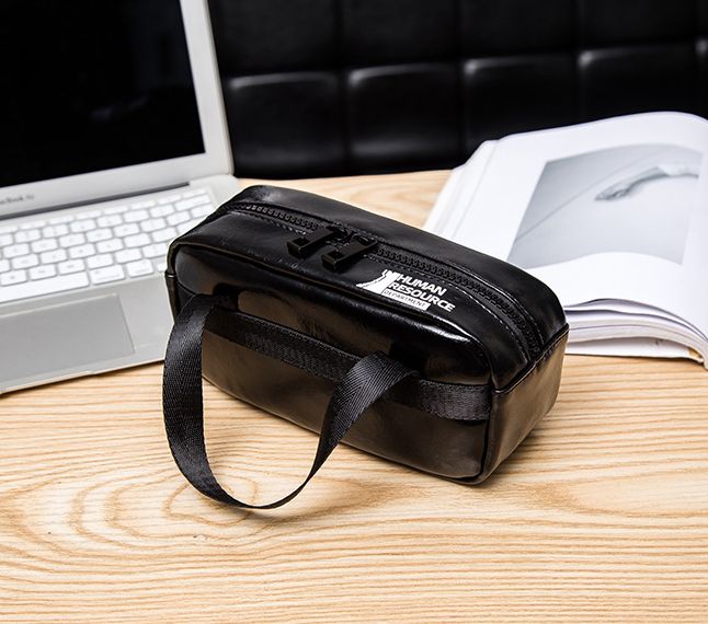 Male and female students Korean PU pen bag stationery storage bag