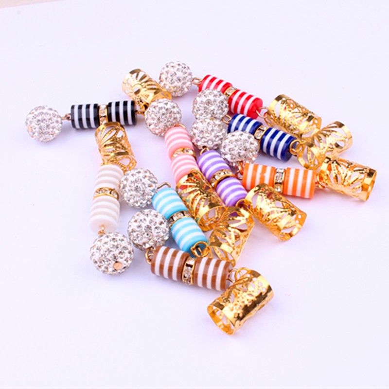 Reggae Dreadlocks Decorative Beaded Headwear Braid Accessories Colored Resin Scrunchie Hair Ring full figure