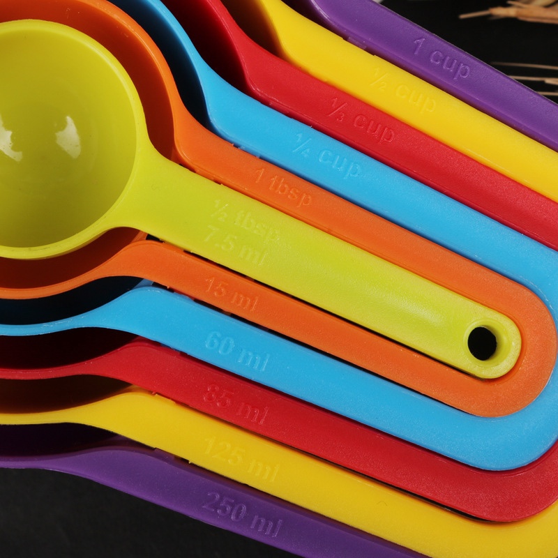爆款烘焙工具DIY蛋糕烘焙奶粉勺带刻度 六件套塑料彩色量勺量杯详情图3