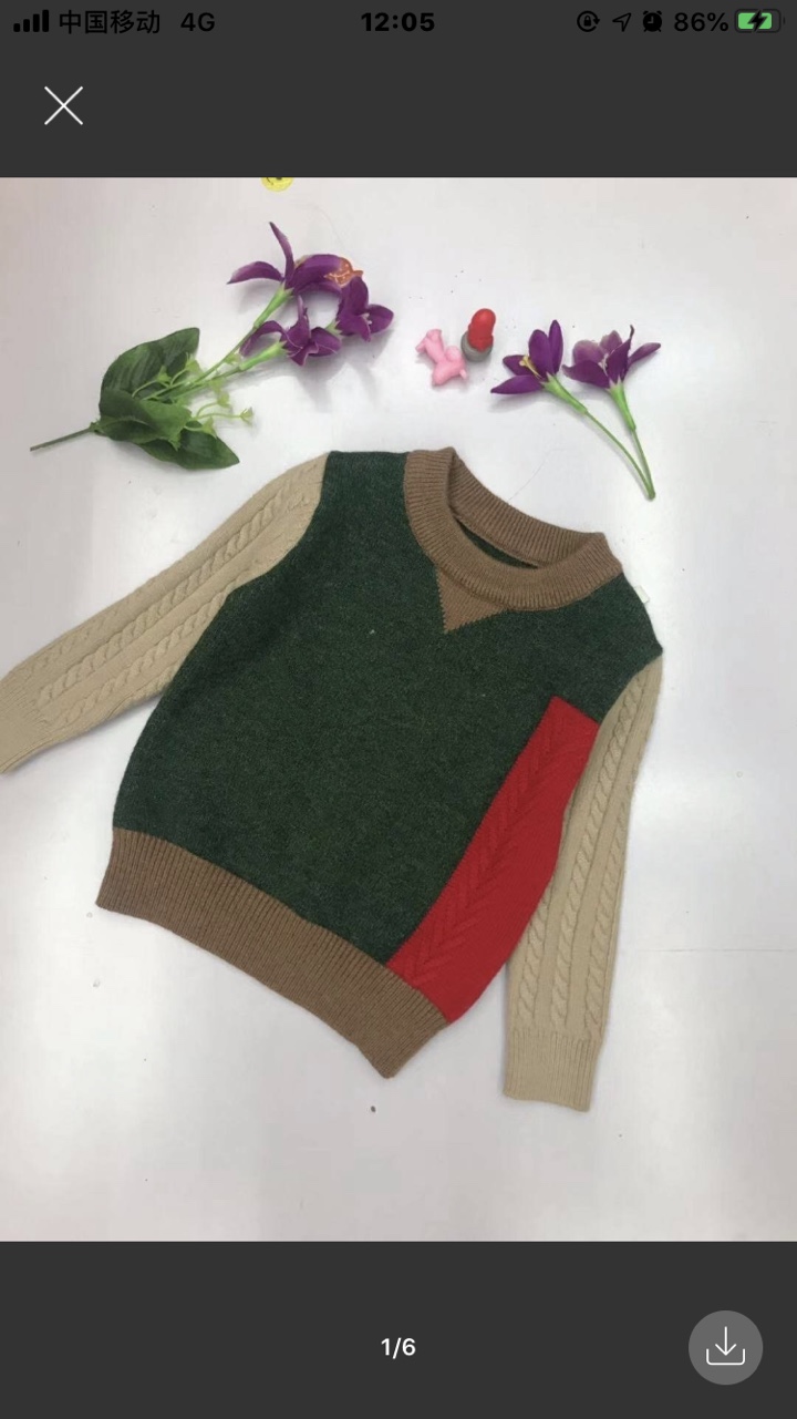 Children's sweater Autumn winter new Korean version matching color children's round neck pullover sweater thumbnail