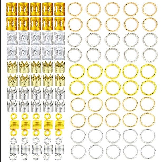 Wig, braid, hair loop, hollowed-out embossed iron ring, synthetic fiber braid set Specification image