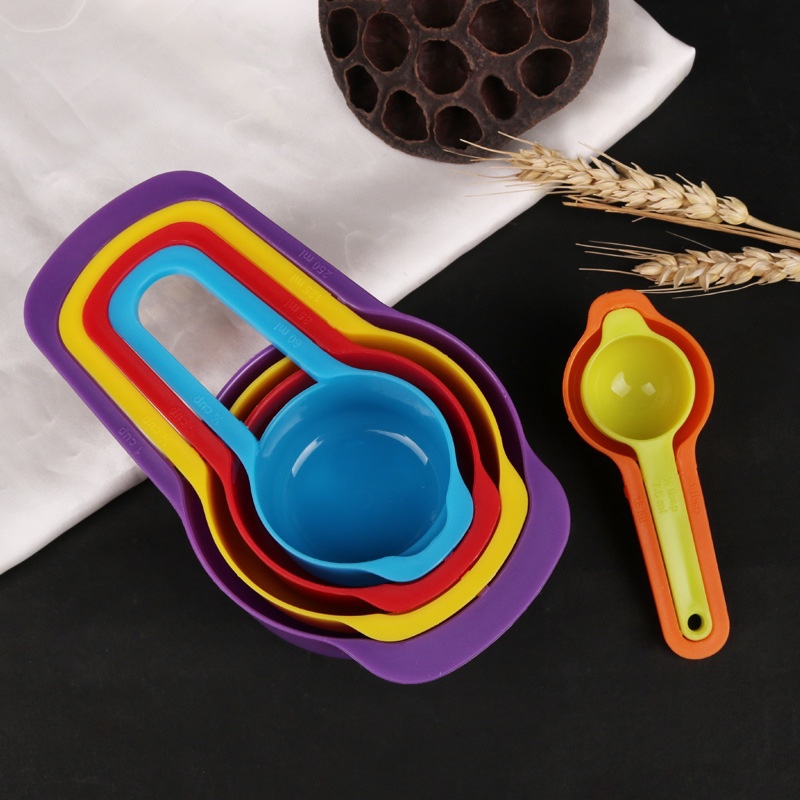 爆款烘焙工具DIY蛋糕烘焙奶粉勺带刻度 六件套塑料彩色量勺量杯详情图4
