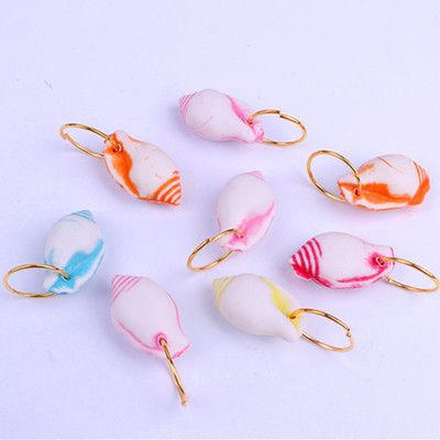 Dreadlock accessories, hair bands and hairpin pendants, plastic acrylic ocean series conch pendants