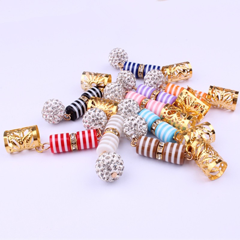 Reggae Dreadlocks Decorative Beaded Headwear Braid Accessories Colored Resin Scrunchie Hair Ring details Picture