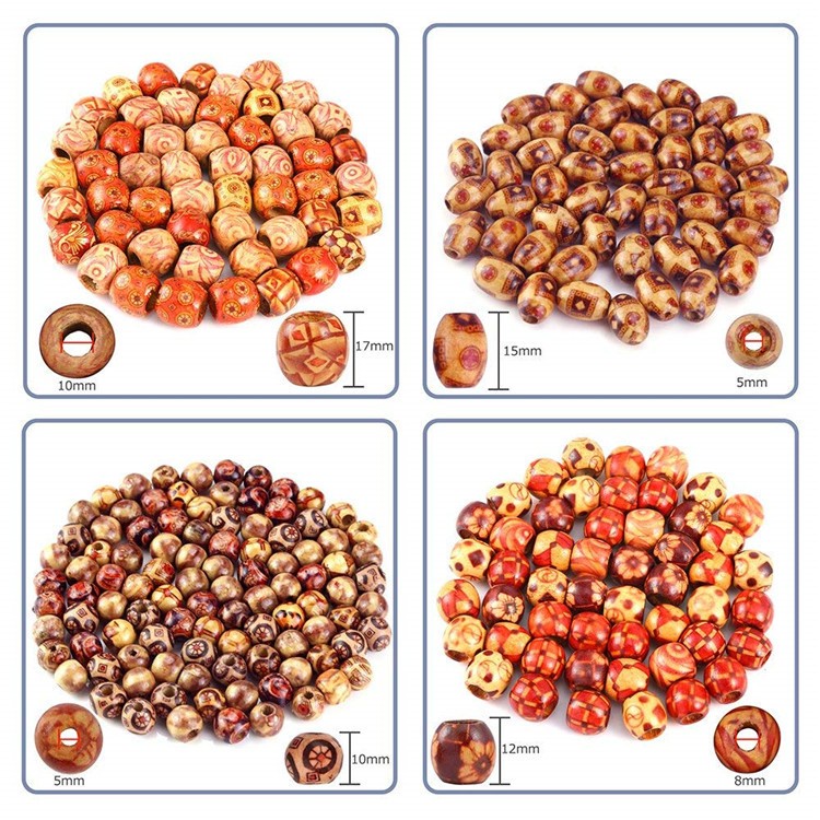 The new wig with dreadlocks features a large hole printed flower and wood bead silver pendant and a hollowed-out flower tube detail image 5