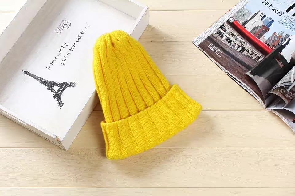 Autumn Promotion Activities Solid Color Knitted Hat Black Woolen Hat Warm Ear Hat Female Autumn And Winter All Korean Version Of The Fashionable Day Cute Ins (Color Random Hair) details Picture