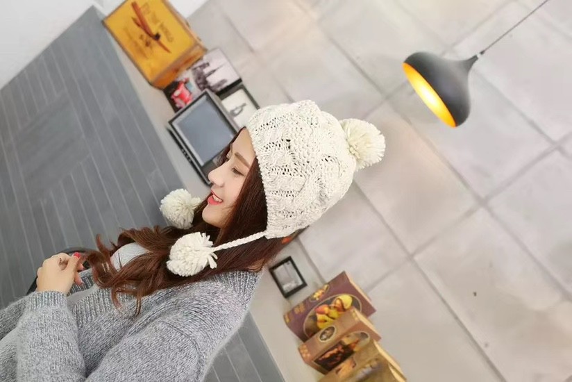 Woolen Hat Children's Winter Korean Version Of The Tide All Wear Small Fresh Fashion Autumn And Winter Knitted Hat Sweet Cute Pullover Hat Cold Hat Specification drawing