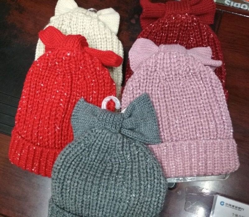 New Fall/Winter 2020 Cute Thick Warm Wool Big Bow Hat undefined