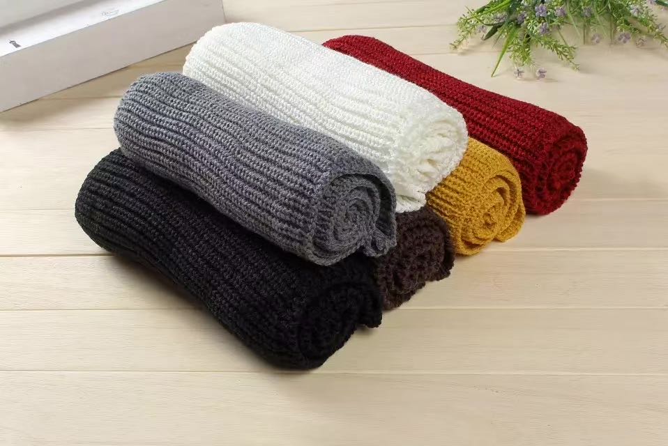 Bib Female Winter Korean Students With Harajuku Autumn And Winter Men's Wool Black Woolen Neck Set Knitted Scarf details Picture