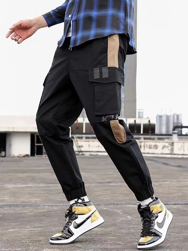 Otoño invierno algodón nuevo pantalón multibolsillos cargo pantalón hombre holgado tallas grandes negocios recto al aire libre casual