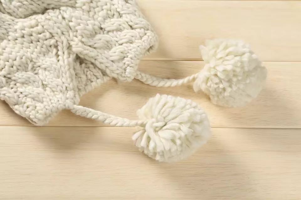 Hat Women's Korean Version Of Autumn/Winter Warm Knitted Knitted Woolen Hat Cute Ear Cap With Beige Specification drawing