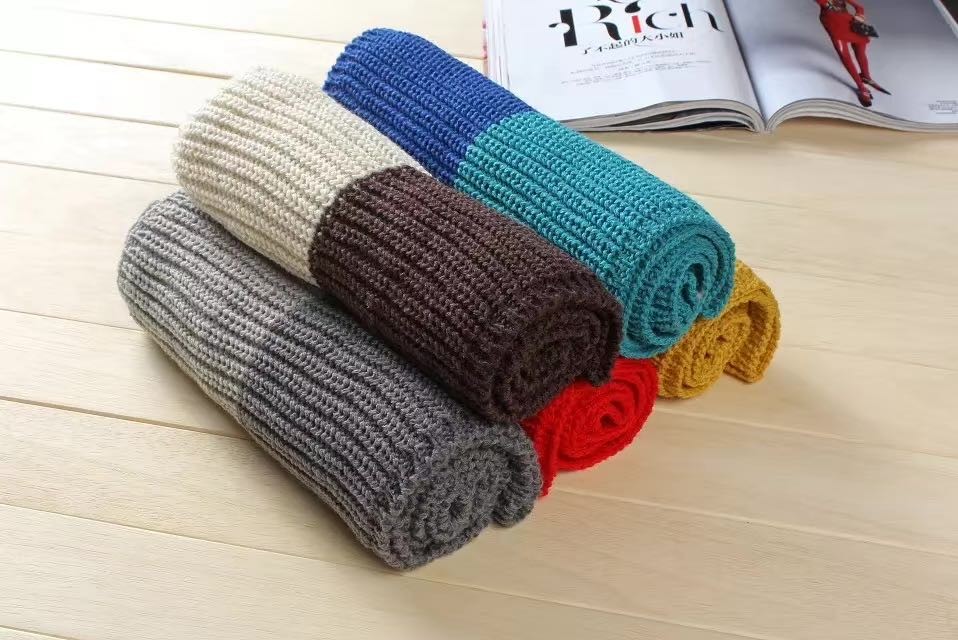 Contrasting Color Splicing Scarf Women Winter Everything With Thick Warm Neck undefined