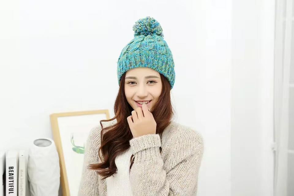 South Korea Mixed Color Woolen Hat With Wool Thickened Warm Autumn And Winter Hat Women's Winter Korean Version Of Tide Hat All Knitted Hat