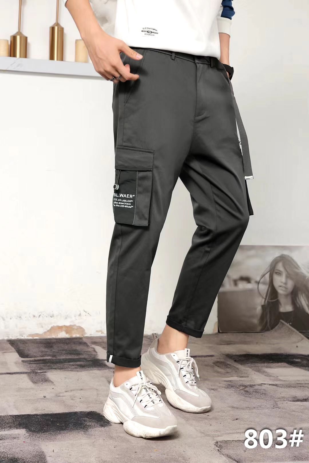 Otoño invierno estilo grueso pantalones de varios bolsillos de algodón cargo pantalones de hombre holgado tamaño grande negocios corte recto al aire libre casual