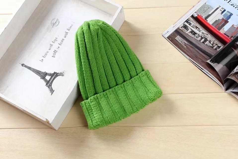 Autumn Promotion Activities Solid Color Knitted Hat Black Woolen Hat Warm Ear Hat Female Autumn And Winter All Korean Version Of The Fashionable Day Cute Ins (Color Random Hair) undefined