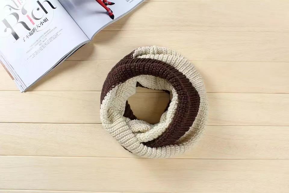 Contrasting Color Splicing Scarf Women Winter Everything With Thick Warm Neck details Picture