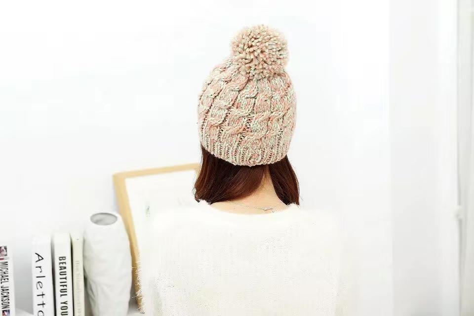South Korea Mixed Color Woolen Hat With Wool Thickened Warm Autumn And Winter Hat Women's Winter Korean Version Of Tide Hat All Knitted Hat Specification drawing