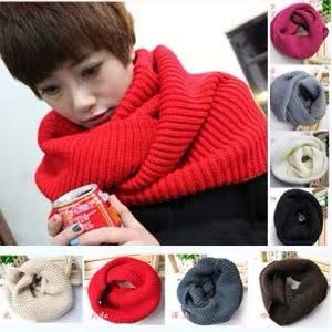 Bib Female Winter Korean Students With Harajuku Autumn And Winter Men's Wool Black Woolen Neck Set Knitted Scarf