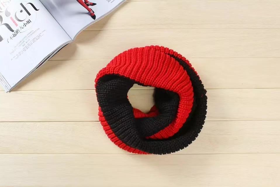 Contrasting Color Splicing Scarf Women Winter Everything With Thick Warm Neck full figure