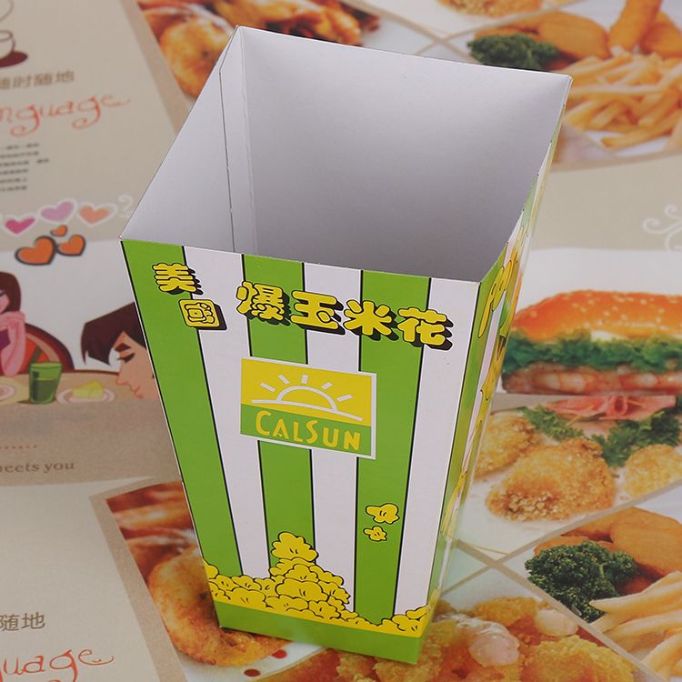 Popcorn Box Folding Popcorn Box Popcorn Box Disposable Food Box Box Box Square Packaging Box Customized Specification drawing