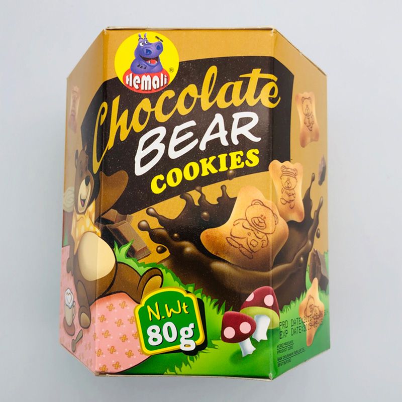 He Ma Li brand mixed flavor bear-shaped sandwich cookies details Picture