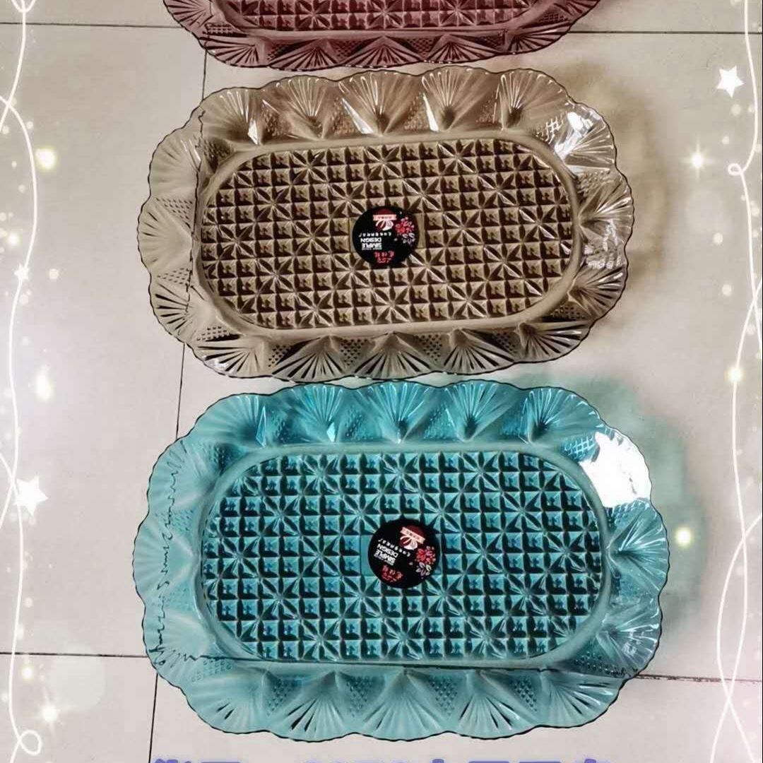 新款塑料果盘瓜子糖果盘6976水晶果盘方盘