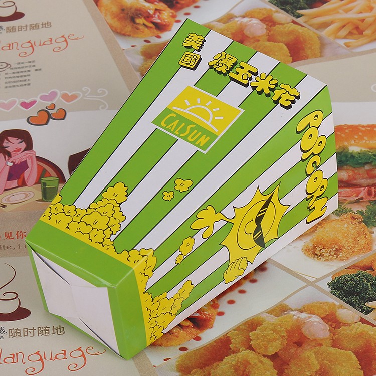 Popcorn Box Folding Popcorn Box Popcorn Box Disposable Food Box Box Box Square Packaging Box Customized undefined