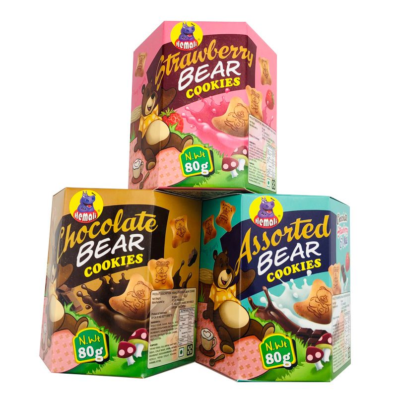 He Ma Li brand mixed flavor bear-shaped sandwich cookies