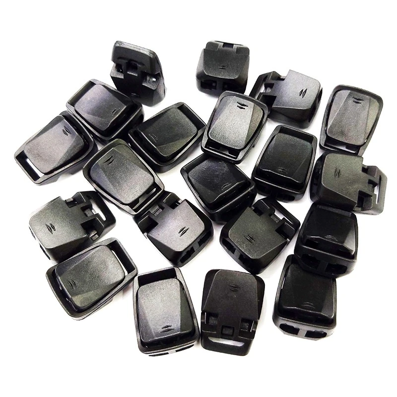 Spring buckle button type spring buckle adjustment buckle plastic double-hole rope buckle adjustment pig nose buckle detail image 4