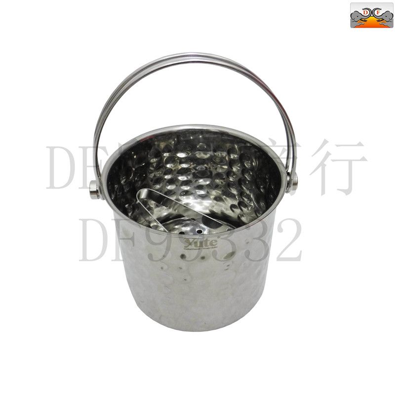 DF99332 Deluxe single-layer hand ice pellet bucket Stainless steel non-magnetic ice bucket Stainless steel hammer point ice bucket Stainless steel light ice bucket not DF TRADING HOUSE