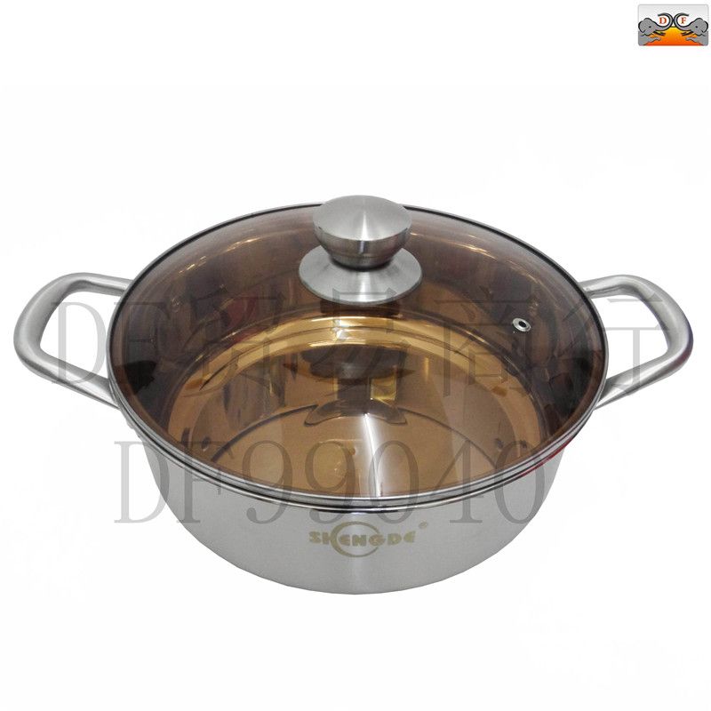 DF99040 Shide special thick hot pot Stainless steel hot pot household induction cooker hot pot Commercial thickened large capacity hot pot for two DF TRADING HOUSE
