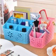 Small flower four cell cosmetics desktop hollow-out large stationery dressing products finishing storage box