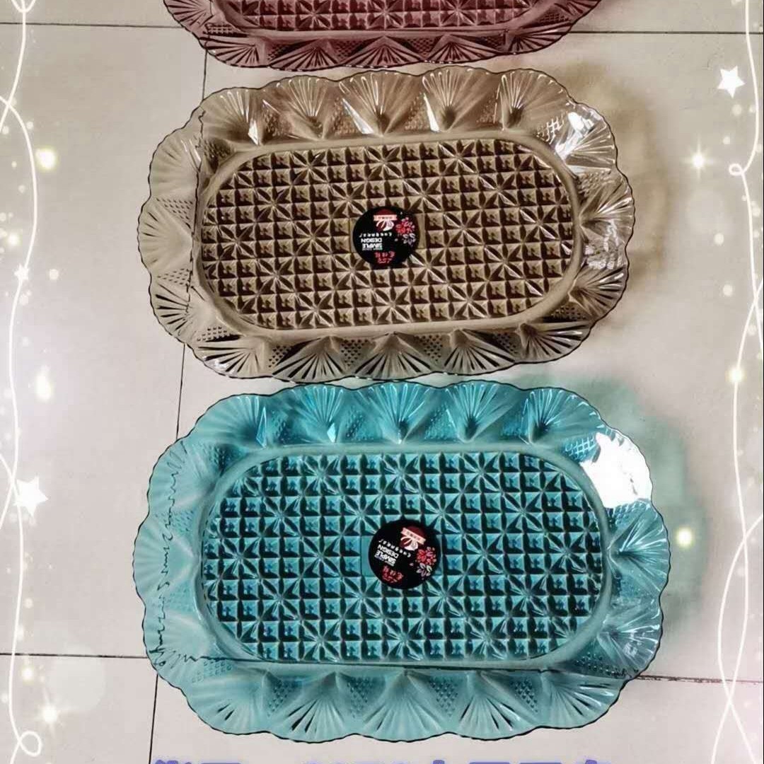 新款塑料果盘瓜子糖果盘6976水晶果盘方盘详情图1