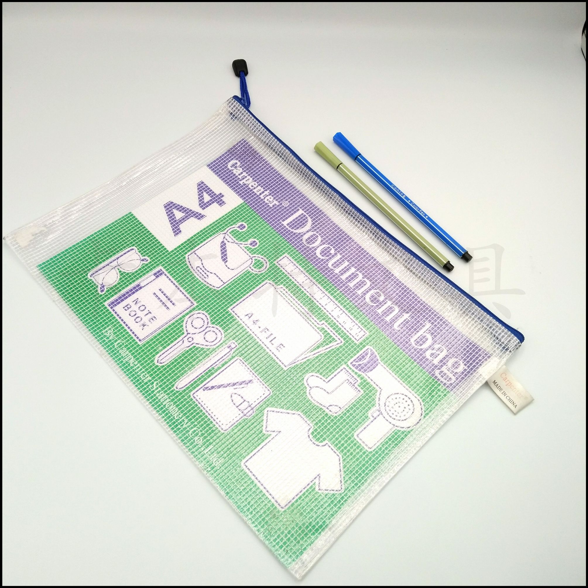 A4 zipper bag Office information bag Mesh file bag Student pencil bag note bag