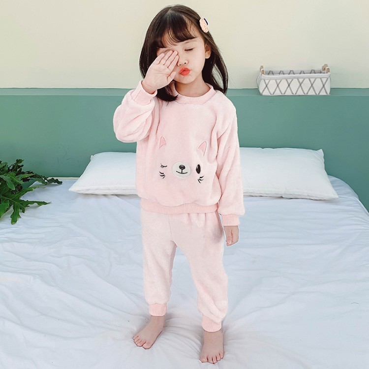 儿童睡衣秋冬珊瑚绒家居服2020新款宝宝加绒加厚套装小孩保暖冬装详情图16