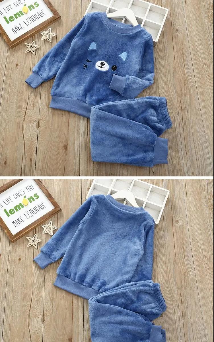 儿童睡衣秋冬珊瑚绒家居服2020新款宝宝加绒加厚套装小孩保暖冬装详情图13