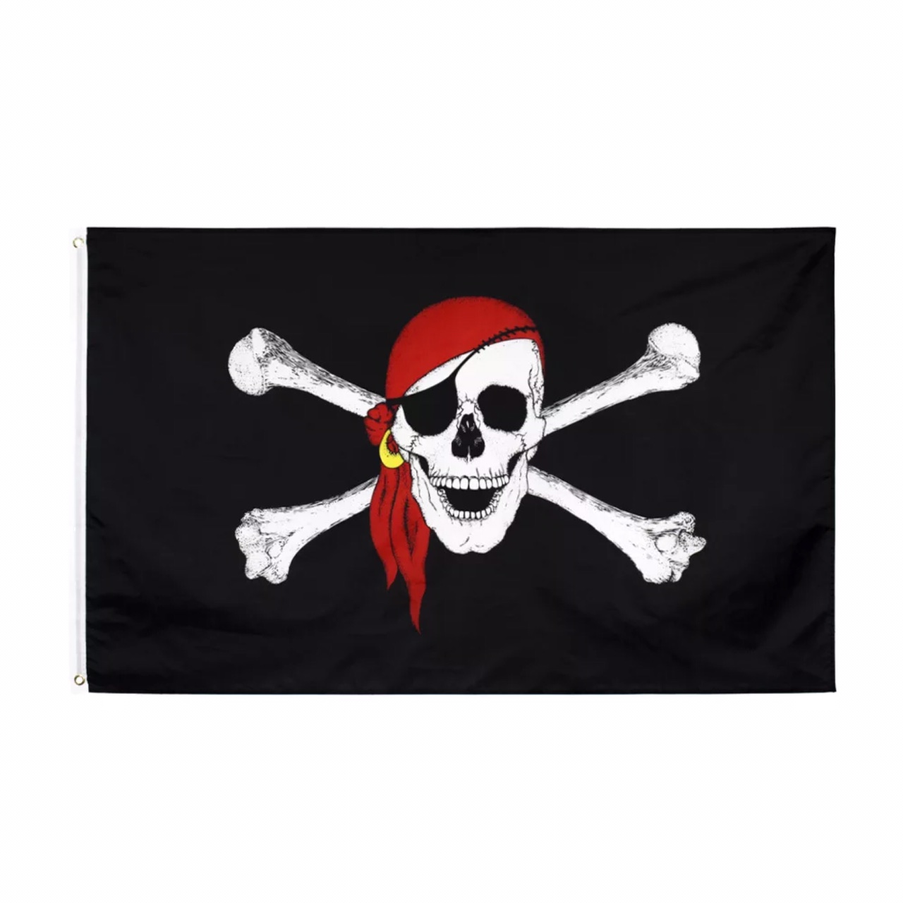 90*150cm red turban bone Skeleton Pirate flag full figure