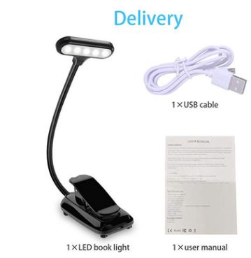 Mini portable book clip light LED music clip light Reading Eye protection clip Book light USB charging clip lamp