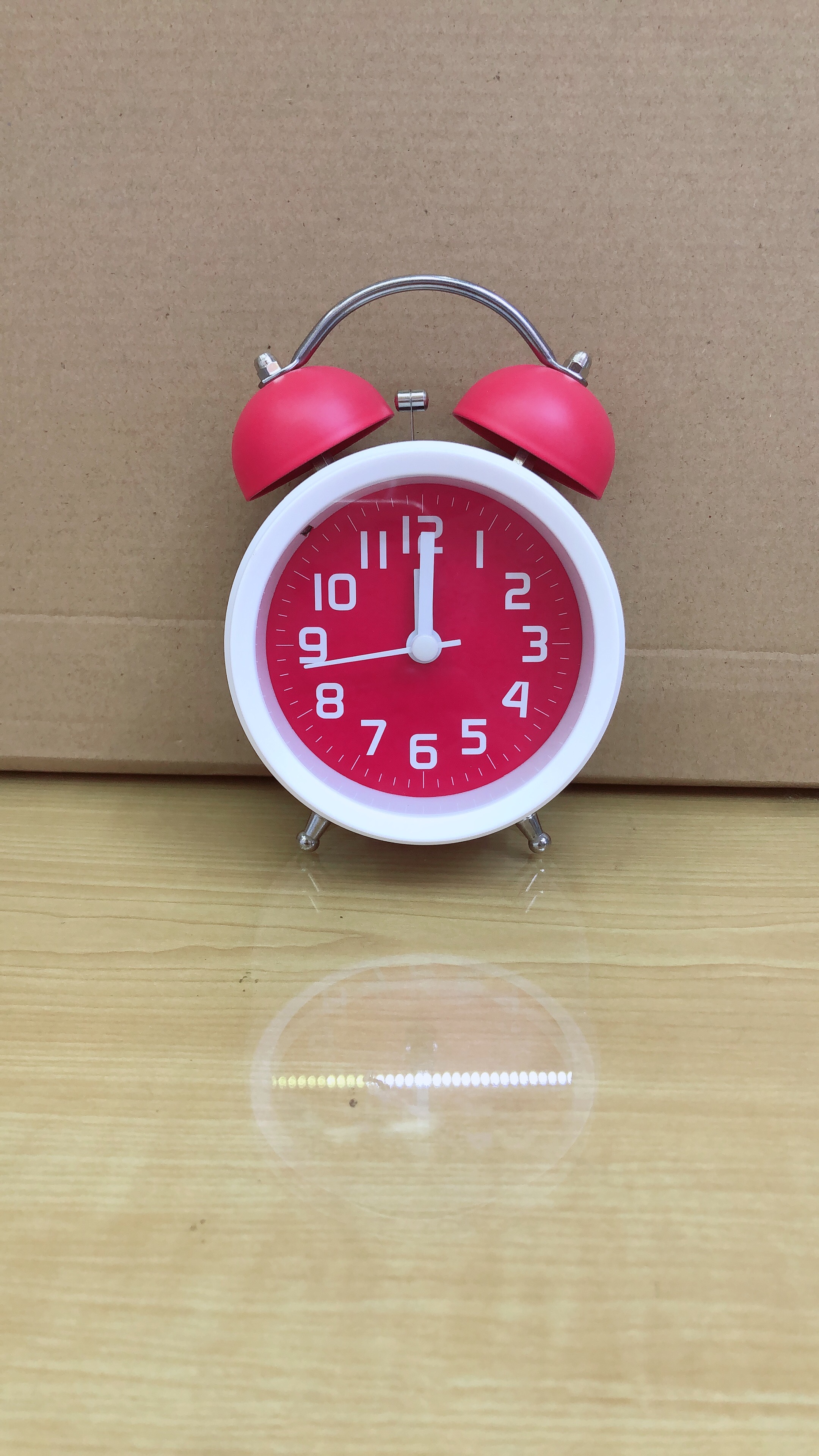 3.5寸静音打铃闹钟 夜光带灯儿童叫醒闹钟白底实物图