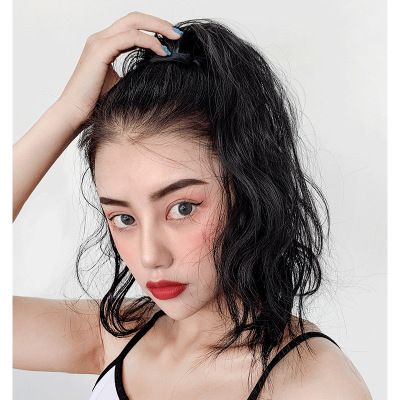 Hairpiece short ponytail female grasping clip type corn perm lifelike water ripple hairpiece short curl braid