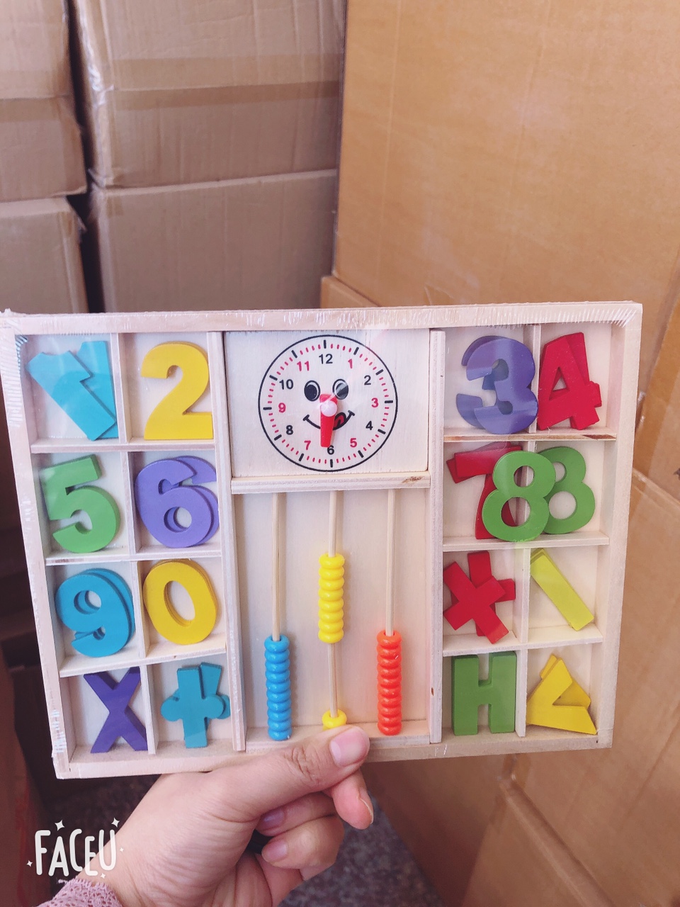 Wooden teaching aid and intelligence set