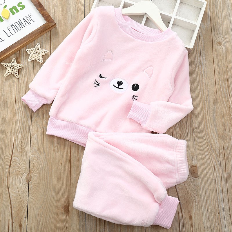 儿童睡衣秋冬珊瑚绒家居服2020新款宝宝加绒加厚套装小孩保暖冬装详情图12