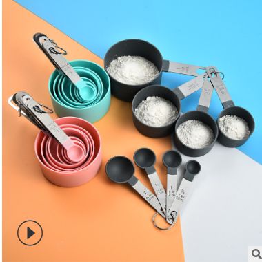 Stainless steel Measuring Cup and Spoon set 8-piece stainless steel handle measuring cup and spoon set baking measuring spoon set