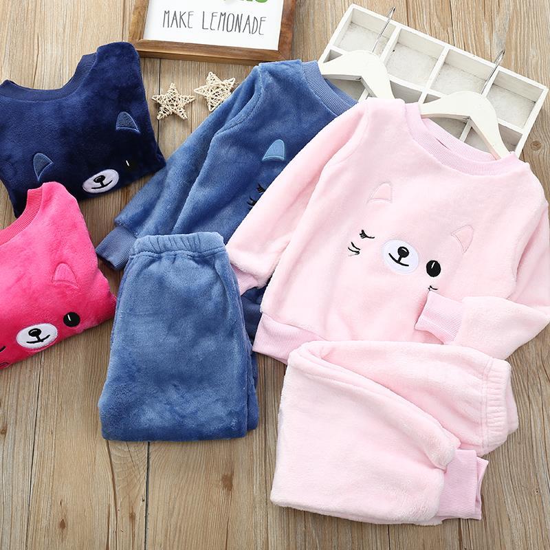 儿童睡衣秋冬珊瑚绒家居服2020新款宝宝加绒加厚套装小孩保暖冬装细节图